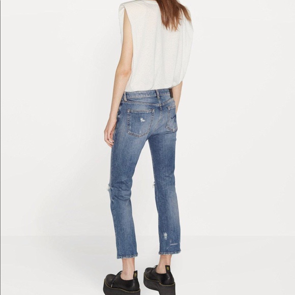 NEW • R13 • Kick Ripped Cropped Bootcut Jeans - Picture 2 of 5